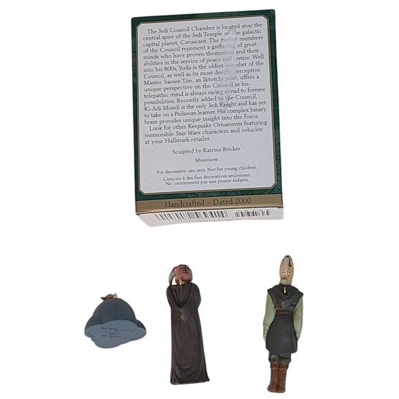 VTG Hallmark 2000 Star Wars Episode 1 Jedi Council 3 Figure Set Ornament Movie - Picture 2 of 8